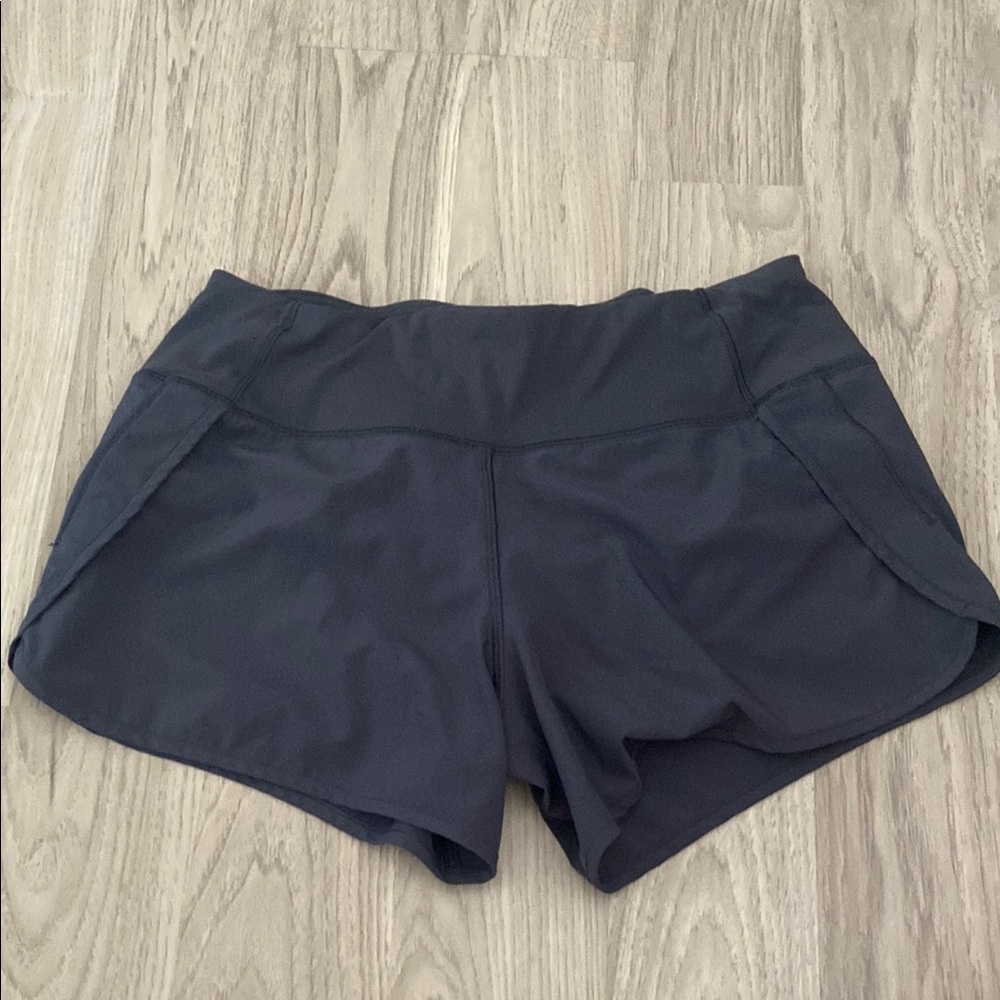 Women's Charcoal Green Athletic Shorts - Picture 2 of 3